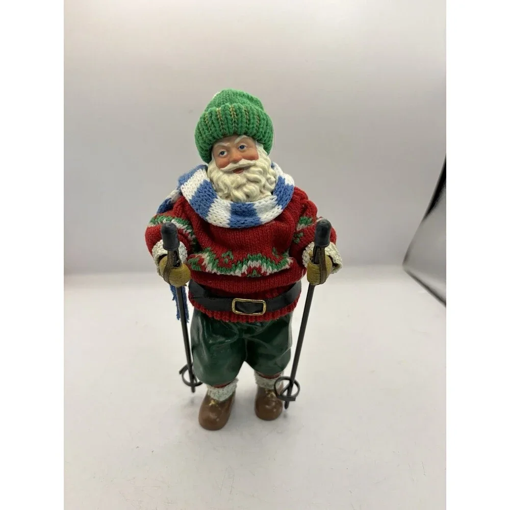 Vintage Clothtique By Possible Dreams  1993 Santa Ski Figure Ornament 7.5” Tall